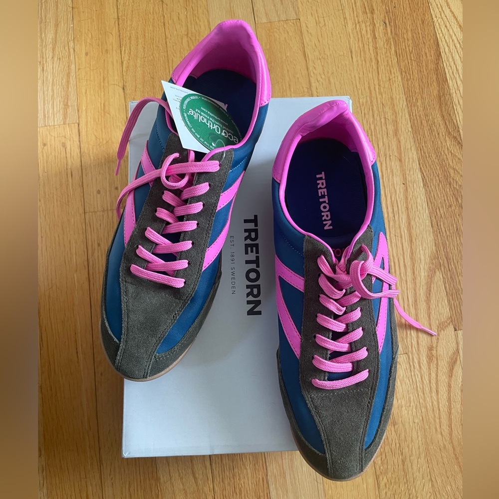 Tretorn Women's Shoes - Pink, Blue, and Brown